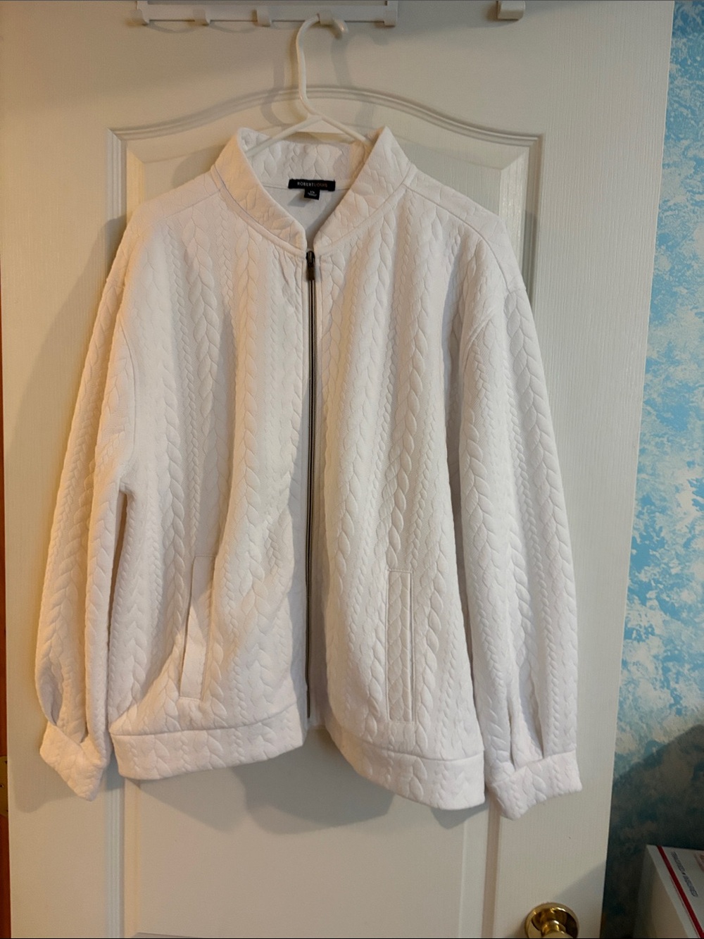 Robert Louis White Quilted Zip-Front Jean Jacket
